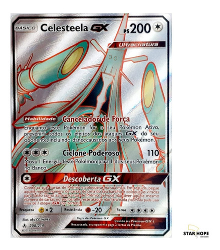 Carta Pokémon Celesteela Gx Original Ultra Criatura Original